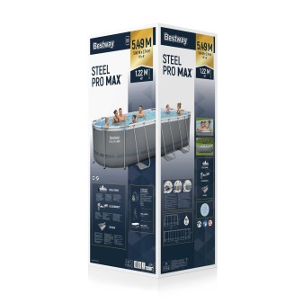 Piscine hors sol ovale 549x274x122 cm Power Steel rotin