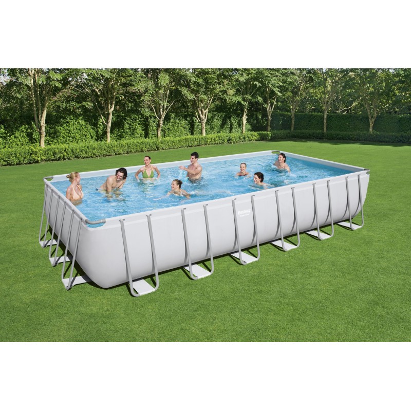 Piscine hors sol rectangle Power Steel 732 x 366 x 132 cm gris clair Piscine hors sol rectangle Power Steel 732 x 366 x 132 cm gris clair