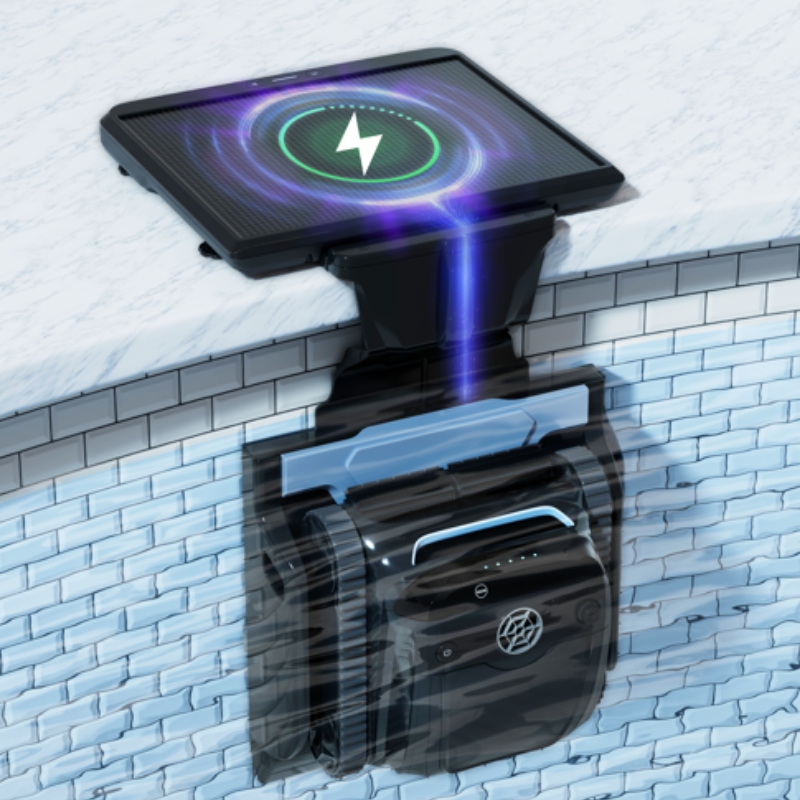 Robot piscine Titan à énergie solaire générée par l'IA - nettoie fond, parois et ligne d'eau