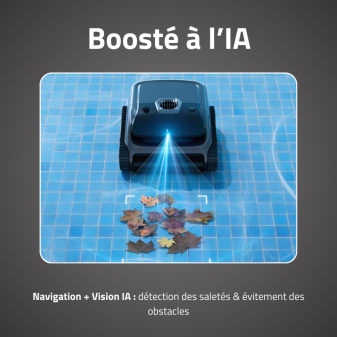 Robot piscine Titan à énergie solaire générée par l'IA - nettoie fond, parois et ligne d'eau