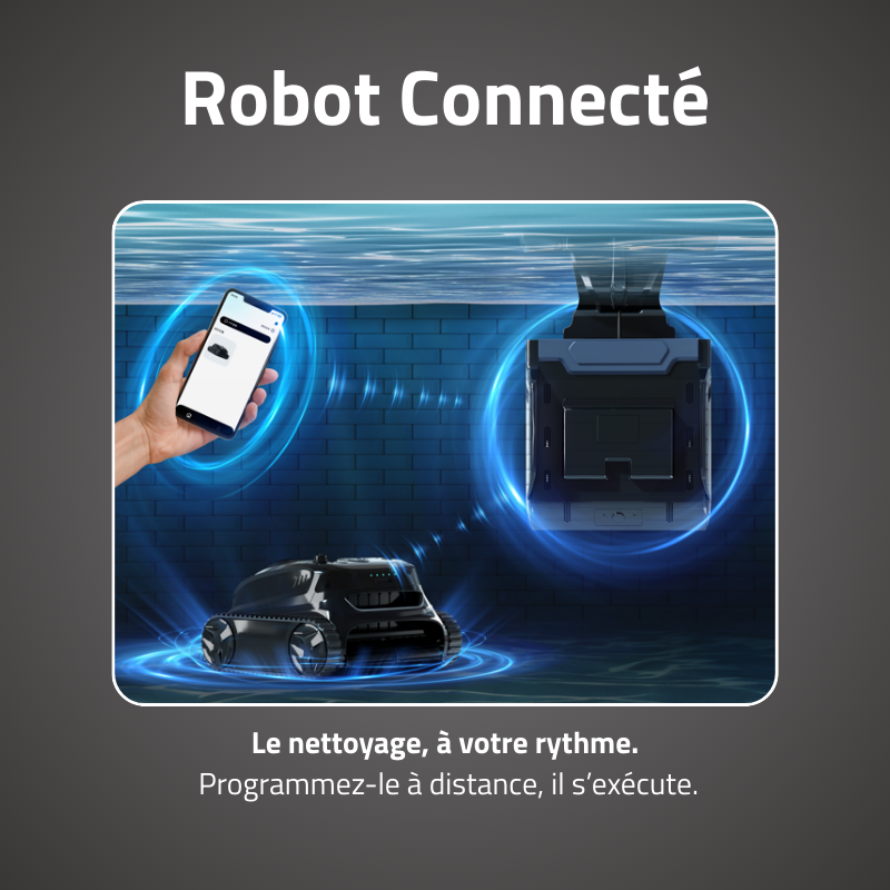 Robot Titan Solaire & IA - Fond, Parois & Ligne d'eau 300m² max