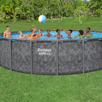 Piscine hors sol tubulaire ronde Bestway APX 365 549 x 132 cm gris foncé