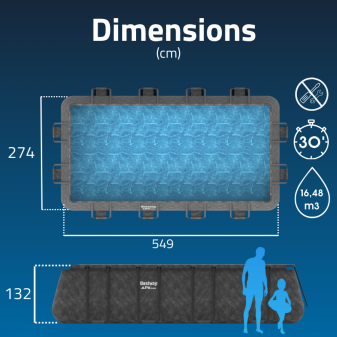 Piscine Tubulaire Rect. Bestway APX 365 549x274 Gris Foncé Piscine Tubulaire Rect. Bestway APX 365 549x274 Gris Foncé