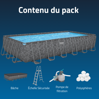 Piscine Tubulaire Rect. Bestway APX 365 732x366 Gris Foncé Piscine Tubulaire Rect. Bestway APX 365 732x366 Gris Foncé
