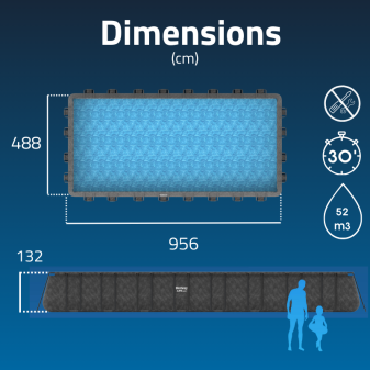 Piscine hors sol rectangle 956 x 488 x 132 cm APX 365