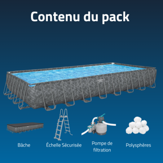 Piscine Tubulaire Rect. Bestway APX 365 956x488 Gris Foncé Piscine Tubulaire Rect. Bestway APX 365 956x488 Gris Foncé