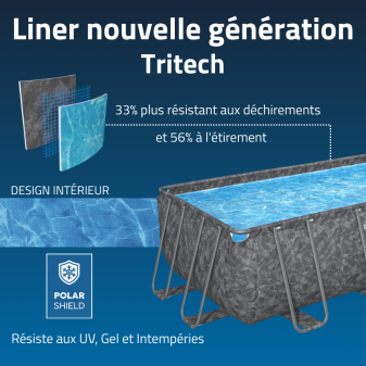 Piscine Tubulaire Rect. Bestway APX 365 549x274 Gris Foncé Piscine Tubulaire Rect. Bestway APX 365 549x274 Gris Foncé