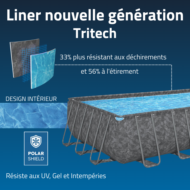 Piscine Tubulaire Rect. Bestway APX 365 732x366 Gris Foncé Piscine Tubulaire Rect. Bestway APX 365 732x366 Gris Foncé