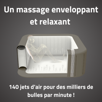 Spa gonflable carré Lay-Z-Spa Hawaii Smart Luxe 4-6 personnes Spa gonflable carré Lay-Z-Spa Hawaii Smart Luxe 4-6 personnes