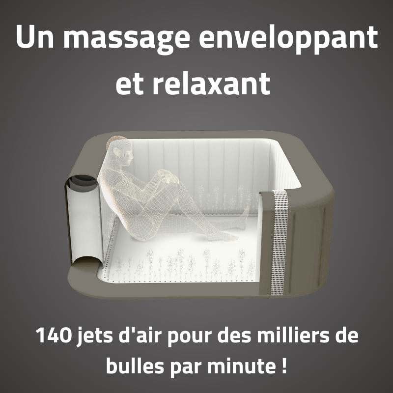 Spa gonflable carré Lay-Z-Spa Hawaii Smart Luxe AirJet 4-6 personnes WIFI Bestway