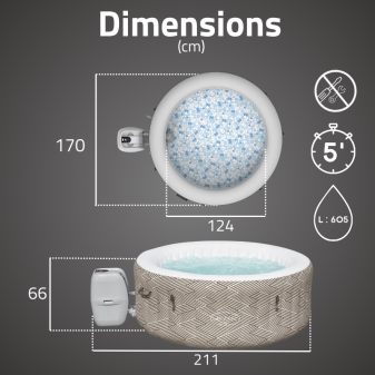 Spa gonflable rond Lay-Z-Spa Madrid AirJet 2-4 personnes Bestway