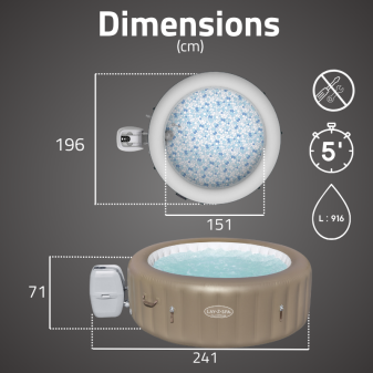 Spa gonflable rond Lay-Z-Spa Palm Springs 4-6 personnes 140 jets d'air