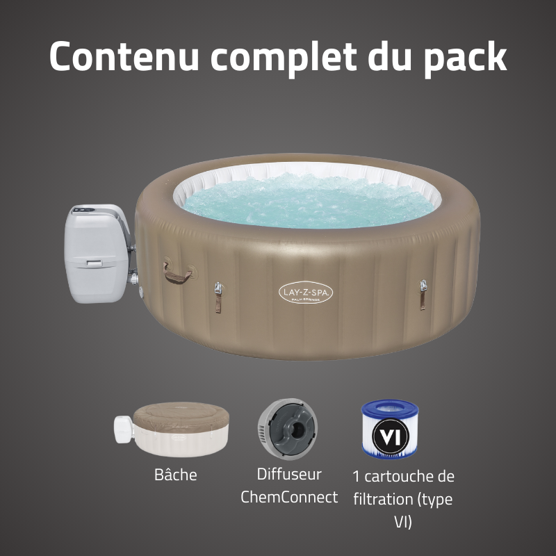 Spa gonflable rond Lay-Z-Spa Palm Springs 4-6 personnes 140 jets d'air
