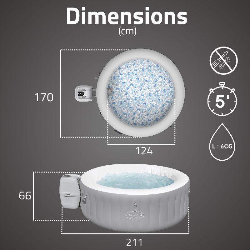 Spa gonflable rond 3 places Lay-Z-Spa St Lucia Airjet
