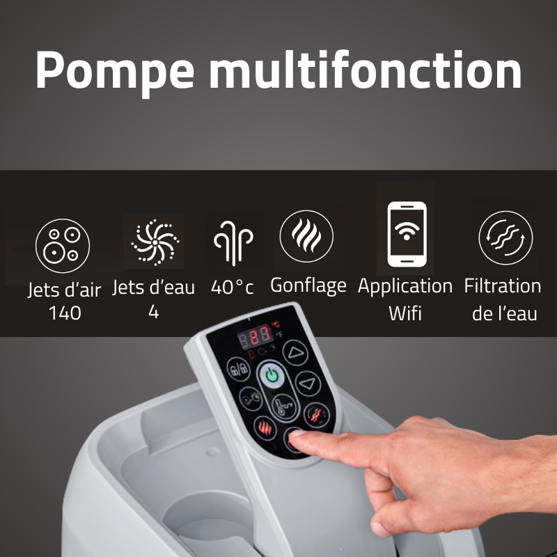 Spa gonflable carré 6 places Lay-Z-Spa Cabo Hydrojet Bestway