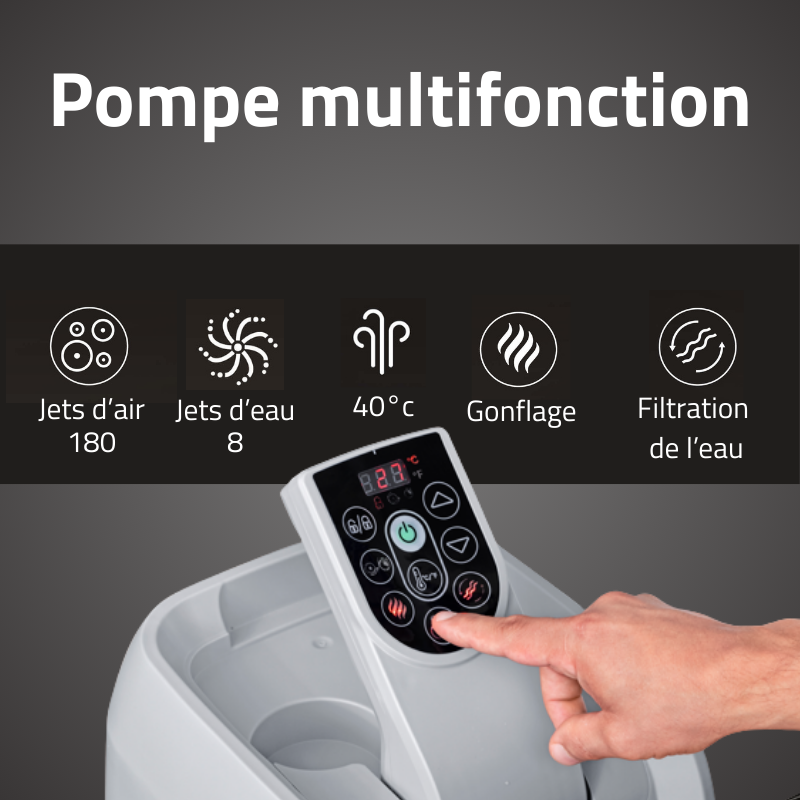 Spa gonflable carré Lay-Z-Spa Palma Hydrojet Pro 5-7 personnes