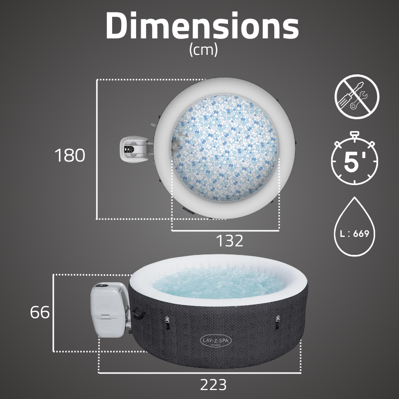 Spa gonflable rond Lay‑Z‑Spa Havana AirJet 2‑4 personnes Spa gonflable rond Lay‑Z‑Spa Havana AirJet 2‑4 personnes
