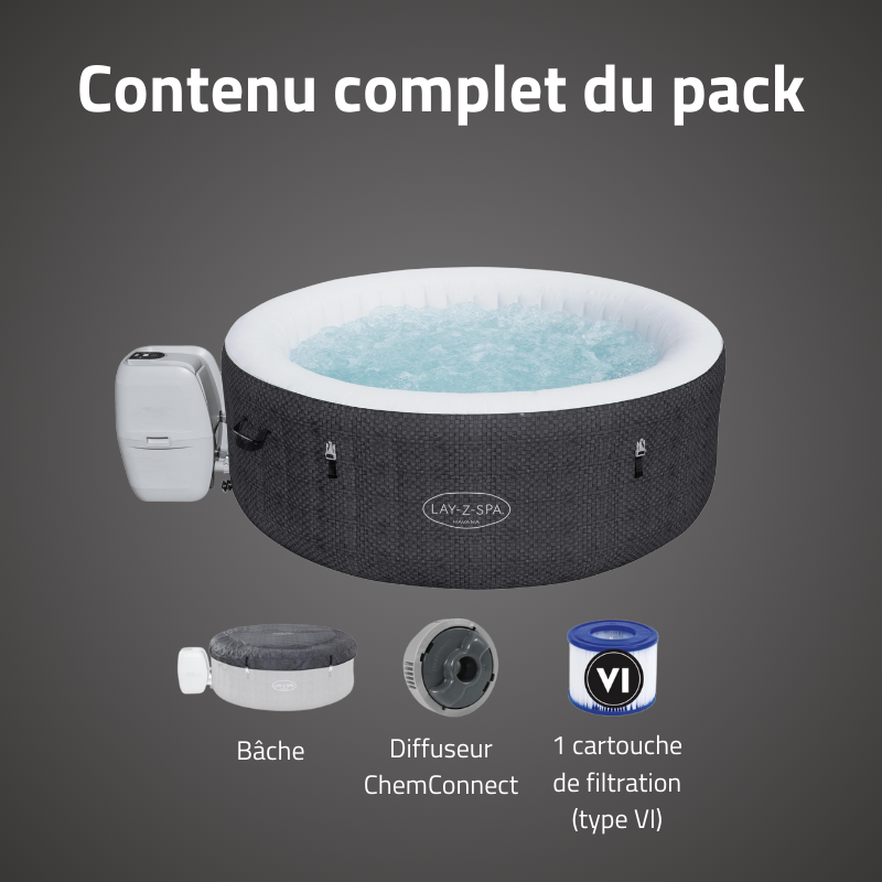 Spa gonflable rond Lay‑Z‑Spa Havana AirJet 2‑4 personnes Spa gonflable rond Lay‑Z‑Spa Havana AirJet 2‑4 personnes