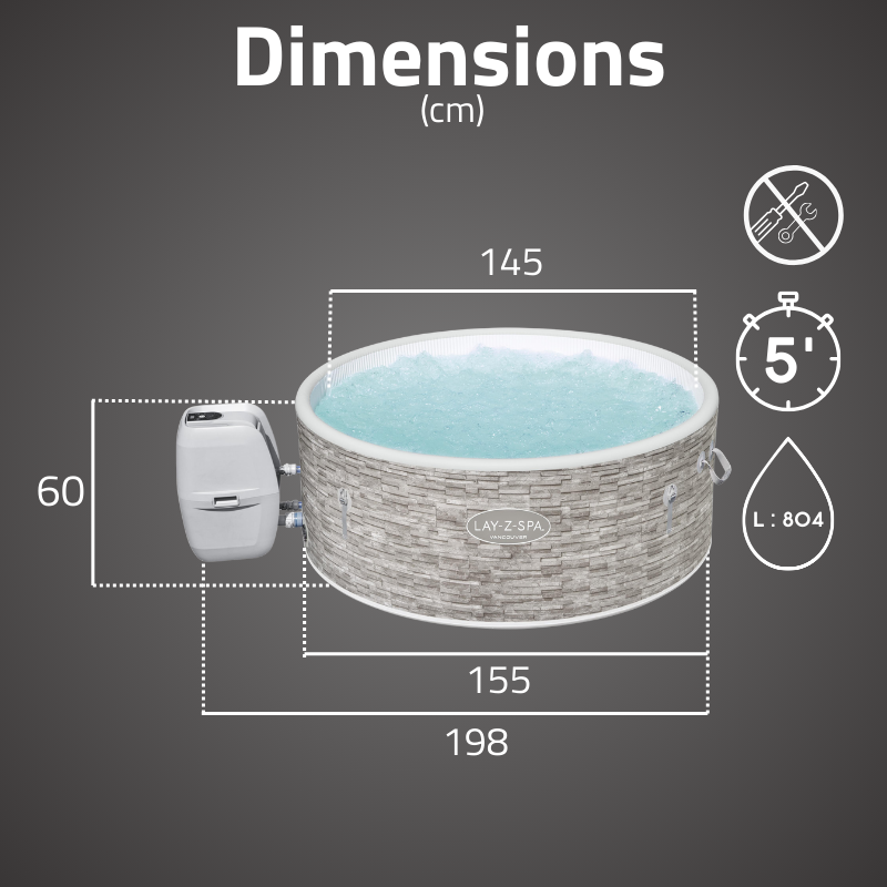 Spa gonflable rond Lay-Z-Spa Vancouver Airjet Plus 3-5 personnes