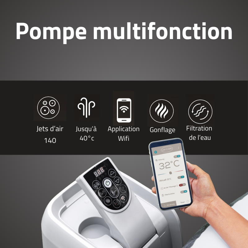 Spa gonflable rond Lay-Z-Spa Vancouver AirJet Plus 3-5 personnes WIFI Bestway Spa gonflable rond Lay-Z-Spa Vancouver AirJet Plus 3-5 personnes WIFI Bestway