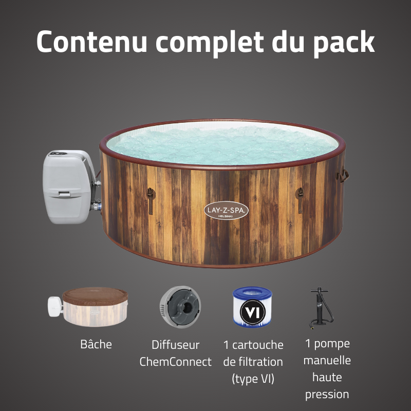 Spa gonflable rond Lay-Z-Spa Helsinki Airjet 5-7 personnes