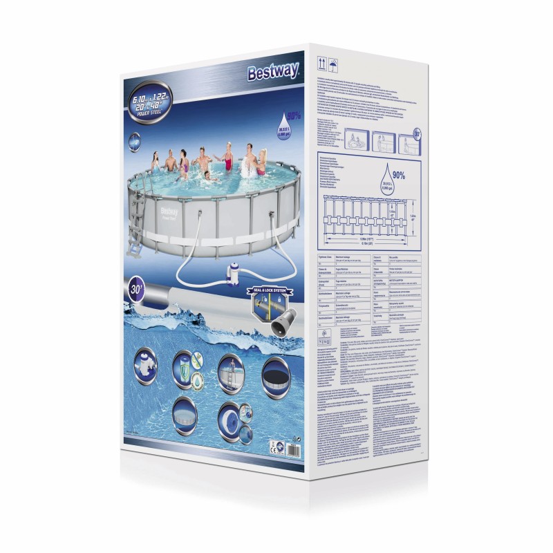 Piscine tubulaire ronde 610 x 122 cm Power Steel