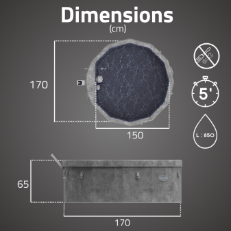 Spa semi-rigide rond Lay‑Z‑Spa Carrara Smart AirJet 4‑6 personnes