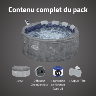 Spa semi-rigide rond Lay‑Z‑Spa Carrara Smart AirJet 4‑6 personnes