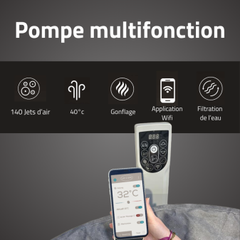 Spa semi-rigide rond Lay-Z-Spa Carrara Smart AirJet 4-6 personnes WIFI Bestway