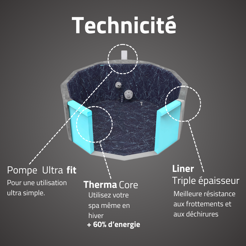 Spa semi-rigide rond Lay-Z-Spa Carrara Smart AirJet 4-6 personnes WIFI Bestway