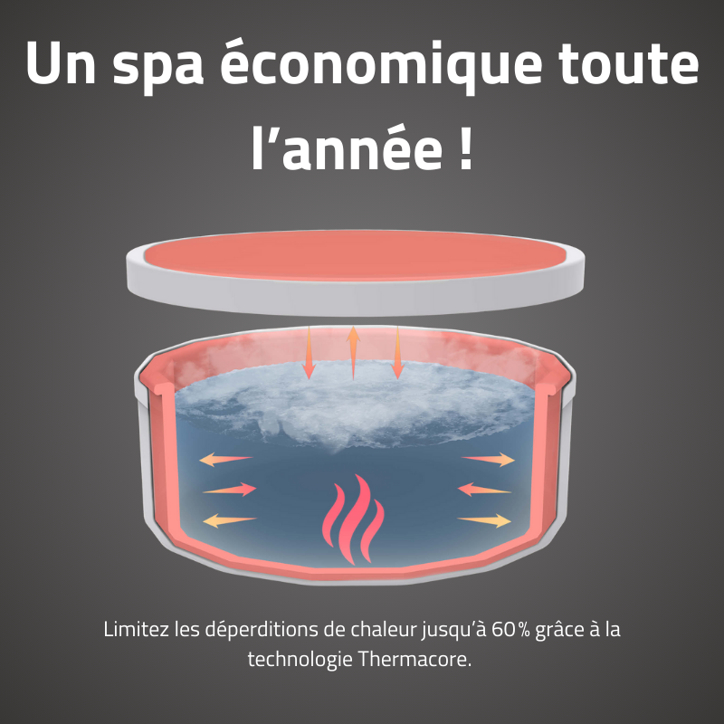 Spa semi-rigide rond Lay‑Z‑Spa Carrara Smart AirJet 4‑6 personnes