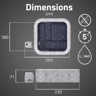 Spa gonflable carré 5 places Lay-Z-Spa San Francisco Spa gonflable carré 5 places Lay-Z-Spa San Francisco