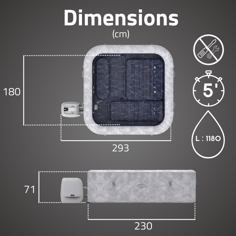Spa gonflable carré 5 places Lay-Z-Spa San Francisco Spa gonflable carré 5 places Lay-Z-Spa San Francisco