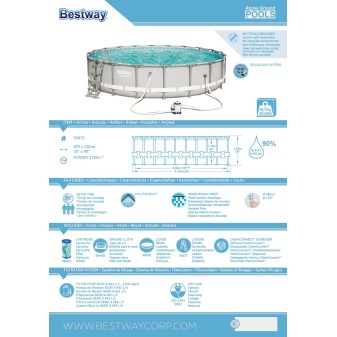 Piscine tubulaire ronde 610 x 122 cm Power Steel