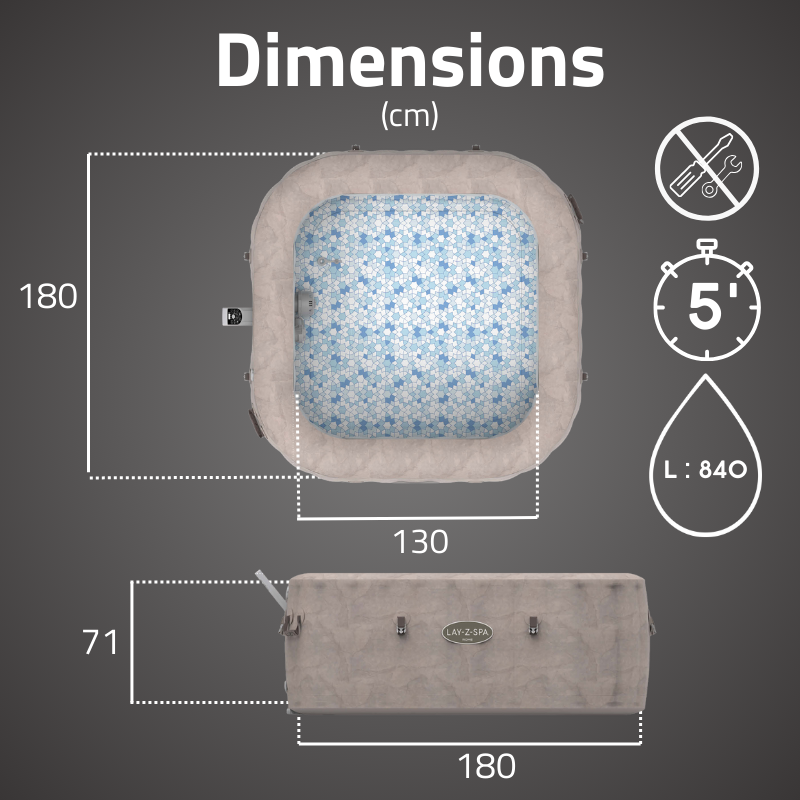 Spa gonflable carré 4 - 6 places Rome Smart AirJet EnergySense Spa gonflable carré 4 - 6 places Rome Smart AirJet EnergySense