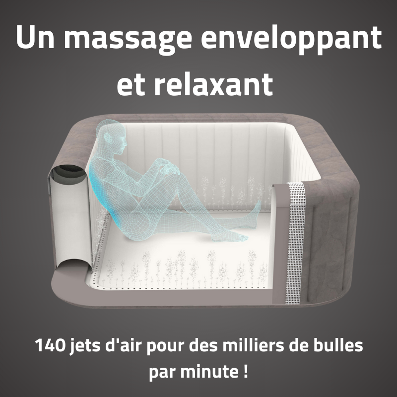 Spa gonflable carré Lay-Z-Spa Rome Smart AirJet EnergySense 4-6 places WIFI Bestway