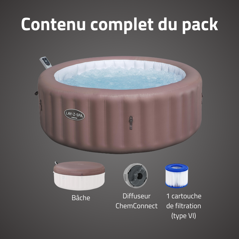 Spa gonflable rond Lay-Z-Spa Hawai Smart AirJet EnergySense 4-6 personnes WIFI Bestway Spa gonflable rond Lay-Z-Spa Hawai Smart AirJet EnergySense 4-6 personnes WIFI Bestway