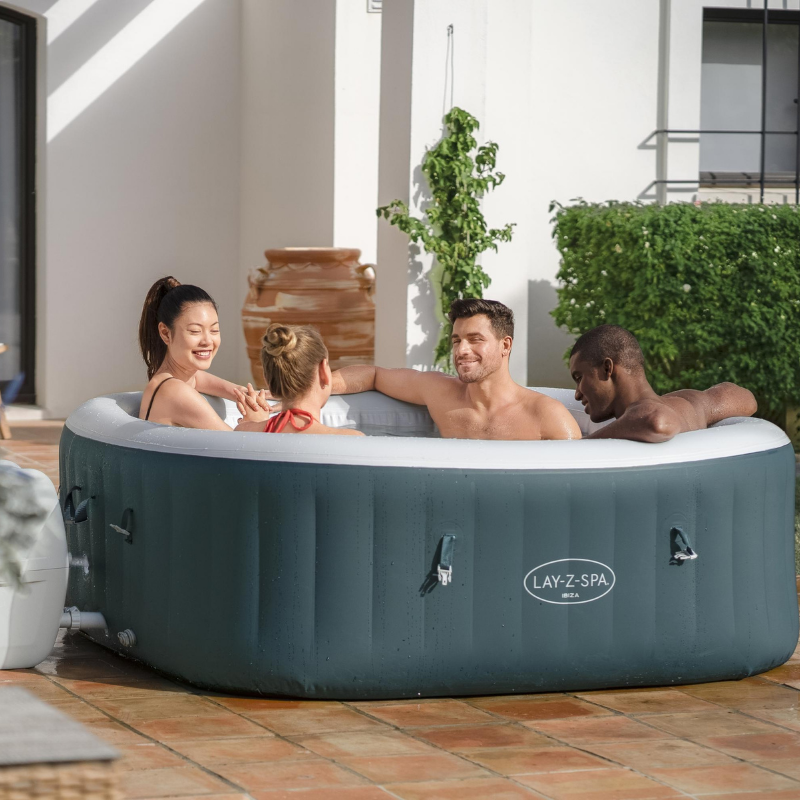 Spa gonflable carré 4-6 places Lay-Z-Spa Ibiza Airjet Spa gonflable carré 4-6 places Lay-Z-Spa Ibiza Airjet