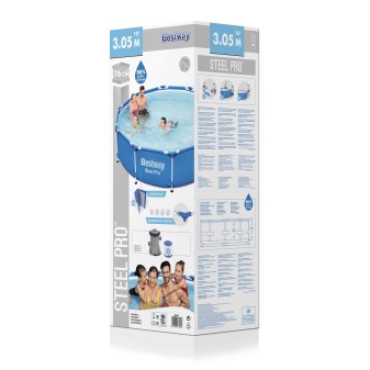 Piscine hors sol Steel Pro ronde 305 x 76 cm bleu clair