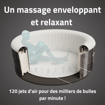 Spa gonflable rond 4 places Lay-Z-Spa Bahamas Airjet