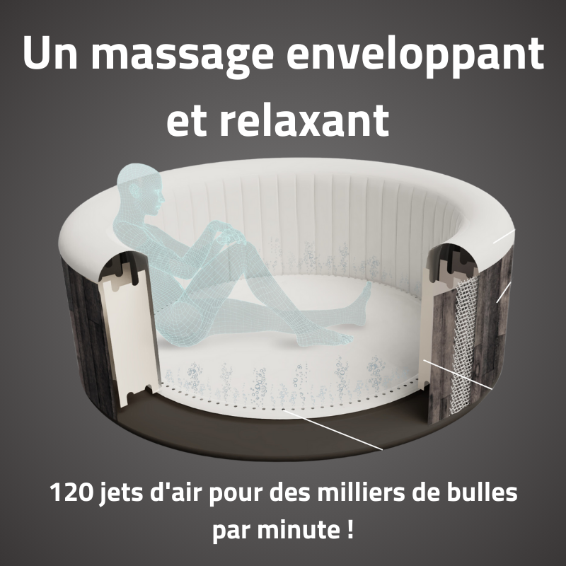 Spa gonflable rond 4 places Lay-Z-Spa Bahamas Airjet