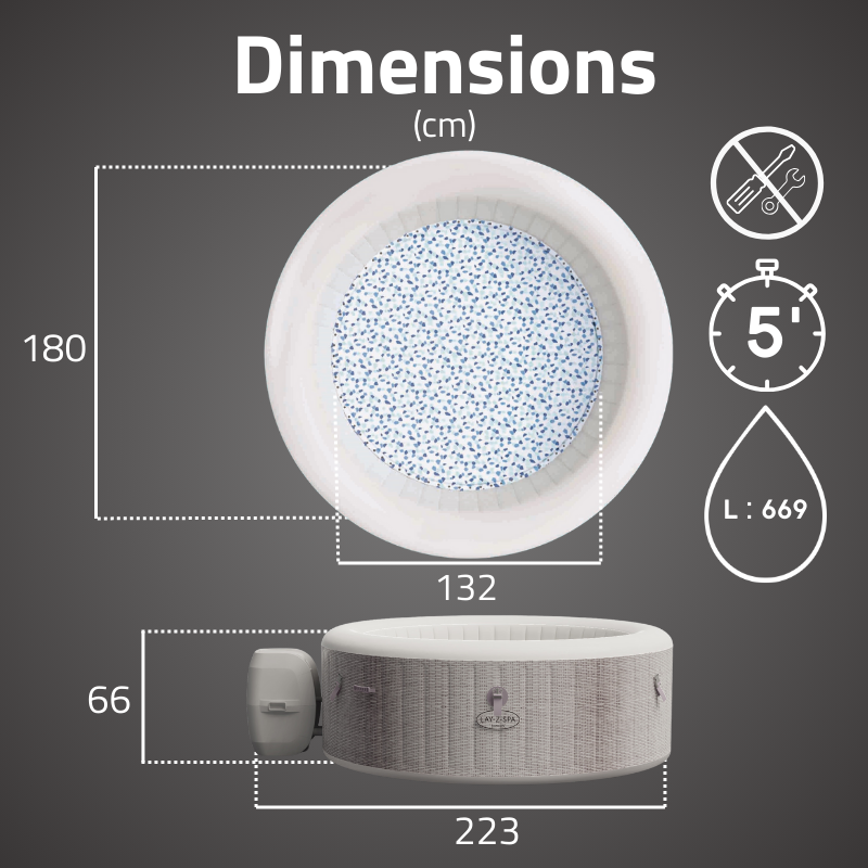 Spa gonflable rond 4 places Lay-Z-Spa Cancun Airjet