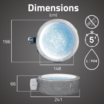 Spa gonflable rond Lay-Z-Spa Budapest AirJet 4-6 personnes WIFI Bestway