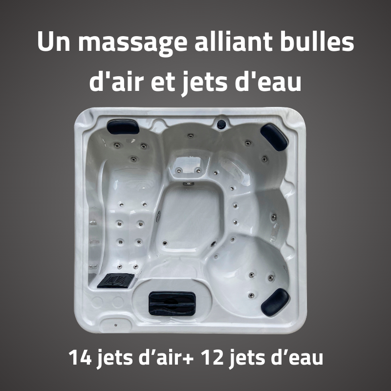 Spa Rigide Acrylique carré 5 places 12 jets d'eau Bestway