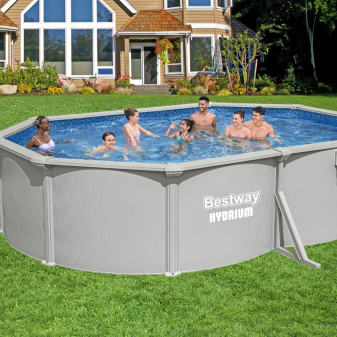 Piscine acier ovale Bestway Hydrium 500 x 366 x 122 cm gris clair