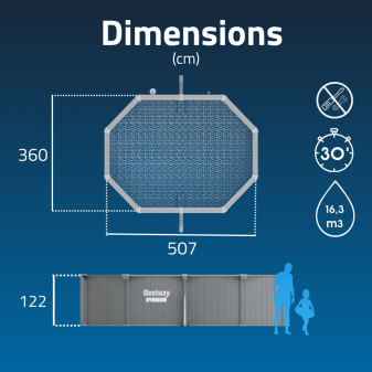 Piscine acier hors sol ovale Hydrium 500 x 360 x 120 cm