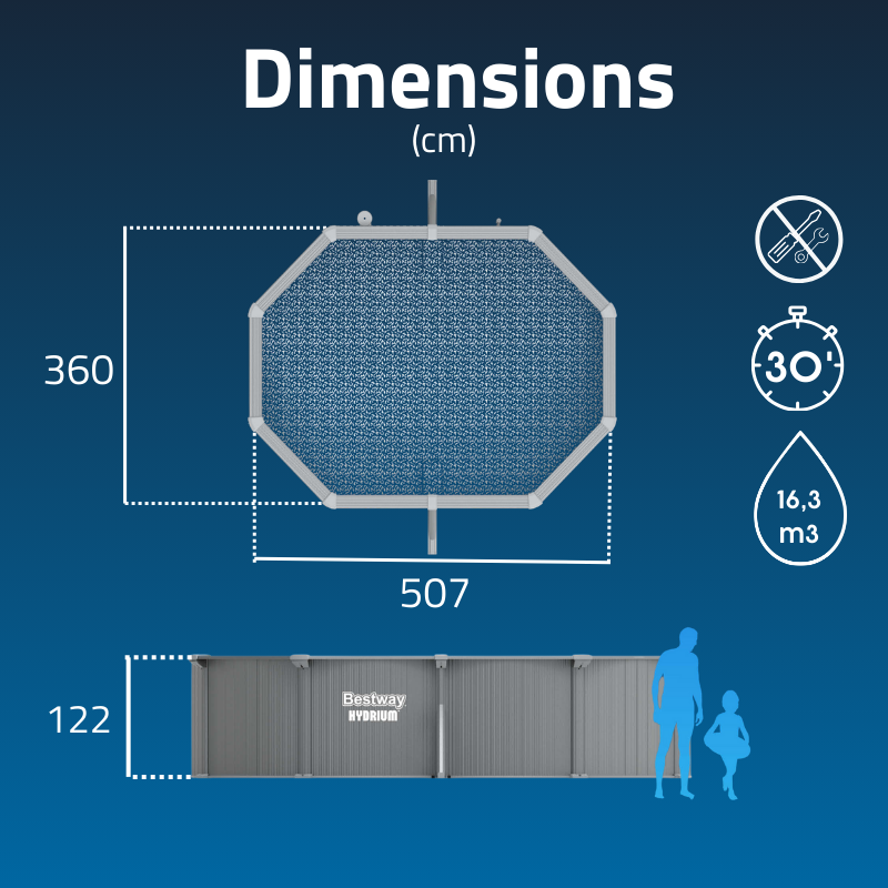 Piscine acier hors sol ovale Hydrium 500 x 360 x 120 cm