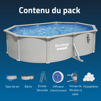 Piscine acier hors sol ovale Hydrium 500 x 360 x 120 cm