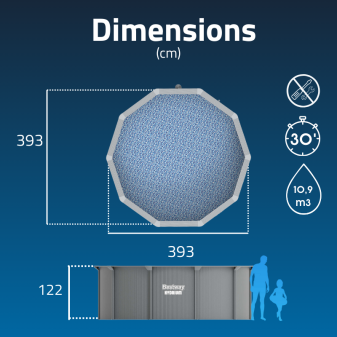 Piscine Acier Ronde Bestway Hydrium 366x122 Gris Clair
