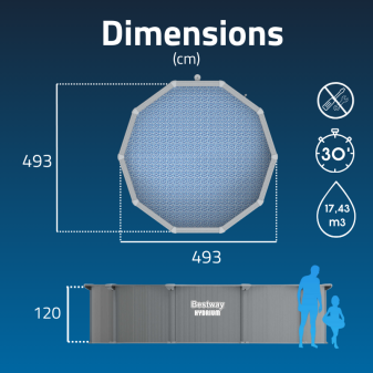 Piscine Acier Ronde Bestway Hydrium 457x122 Gris Clair